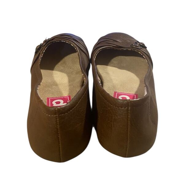 Pop Nelly Womens Ballet Flats 6.5 Brown Faux Leather Closed Toe Slip On Shoes - Picture 6 of 9